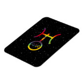 Magnet Flexible Aquarius Uranus Planetary Symbol Starry Tie Dye (Côté Gauche)