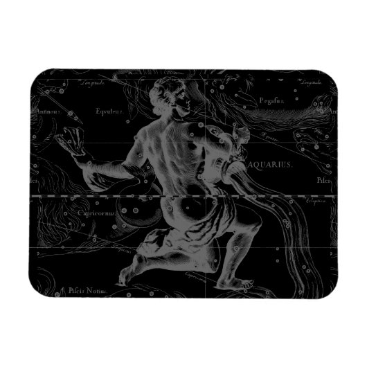 Magnet Flexible Aquarius Zodiac Constellation Hevelius 1690 (Horizontal)