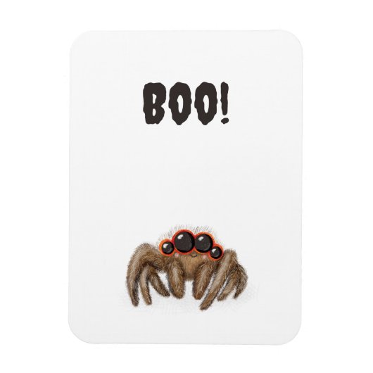 Magnet Flexible Araignée éffrayante "Boo !" Aimant d'Halloween (Vertical)