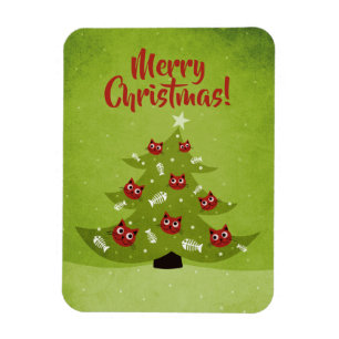 Magnet Flexible Arbre De Noël Avec Chat Et Poissons