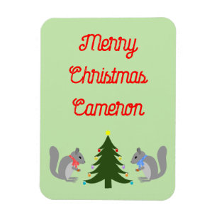 Magnet Flexible Arbre de Noël décorant écureuils sur mesure
