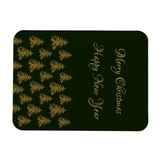 Magnet Flexible Arbre de Noël en or brillant pour Noël vert (Horizontal)