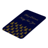 Magnet Flexible Arbre de Noël en or brillant sur Noël bleu (Côté Gauche)