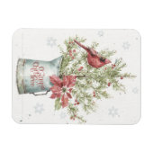 Magnet Flexible Arbre de Noël fermier avec cardinal (Horizontal)