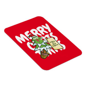 Magnet Flexible Arbre de Noël personnalisable souhaitant le bonheu