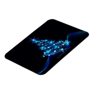 Magnet Flexible arbre de Noël stylisé SlipperyJoe bleu brillant s