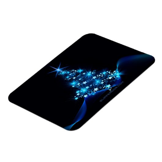 Magnet Flexible arbre de Noël stylisé SlipperyJoe bleu brillant s (Côté Gauche)