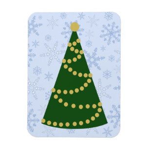 Magnet Flexible Arbre de Noël traditionnel sur le Blizzard de floc