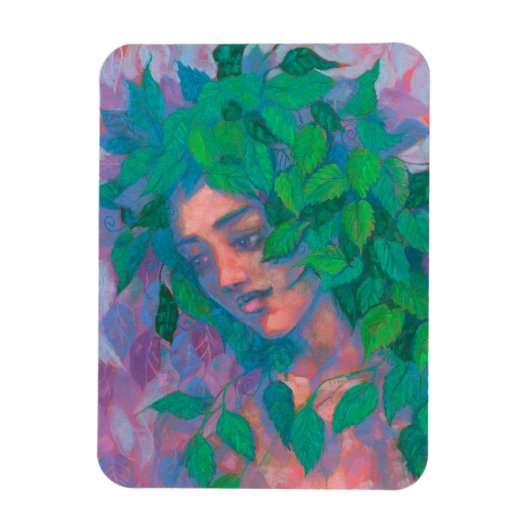 Magnet Flexible Arbre Dryad Spirit Vert Feuilles Surreal Imaginair (Vertical)
