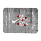 Magnet Flexible Arbre rouge des coeurs Sauvez l'aimant de date (Horizontal)