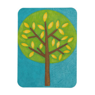 Magnet Flexible Arbre vert avec Feuilles jaunes par Chariklia Zarr