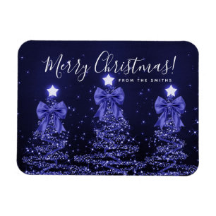 Magnet Flexible Arbres de Noël Bleu Marine de Fêtes Greeting