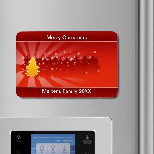 Magnet Flexible Arbres de Noël Shades Jaune Rouge Fête Flexible