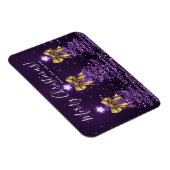 Magnet Flexible Arbres de Noël violets de vacances salutation Or (Côté Droit)