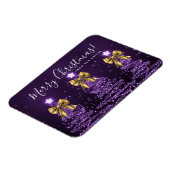 Magnet Flexible Arbres de Noël violets de vacances salutation Or (Côté Gauche)
