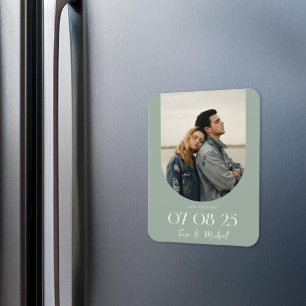Magnet Flexible Arc Boho moderne Photo Sage vert Enregistrer la da