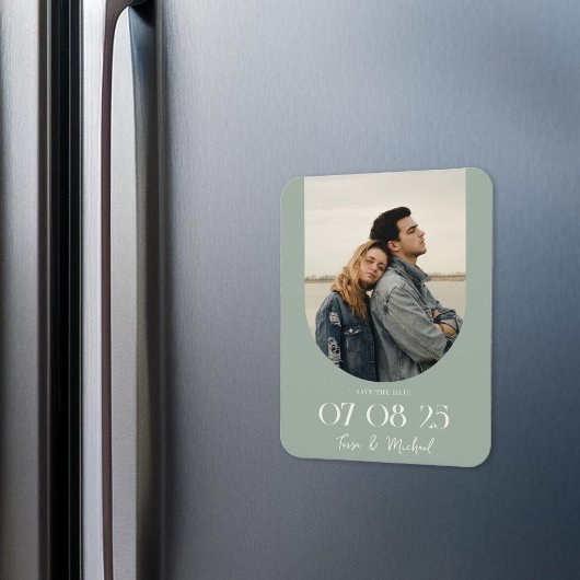 Magnet Flexible Arc Boho moderne Photo Sage vert Enregistrer la da