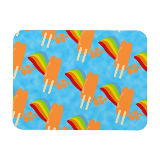 Magnet Flexible Arc en arc-en-ciel orange Pop Retro (Horizontal)