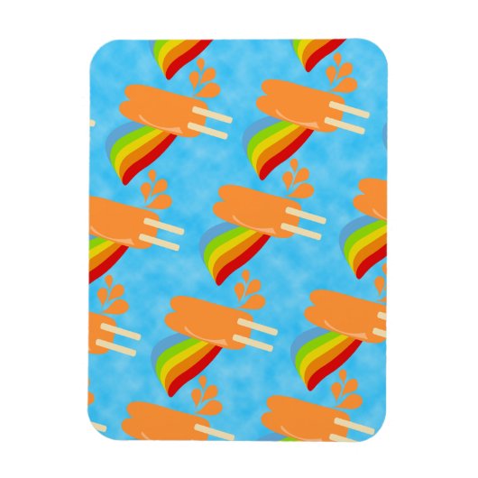 Magnet Flexible Arc en arc-en-ciel orange Pop Retro (Vertical)