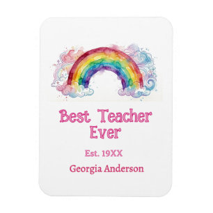 Magnet Flexible arc-en-ciel aquarelle pastel meilleur professeur j