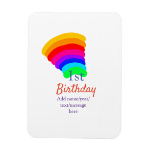 Magnet Flexible arc-en-ciel coloré 1er anniversaire ajouter date n