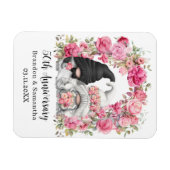 Magnet Flexible Arc floral rose Gnome 50e anniversaire de Mariage (Horizontal)