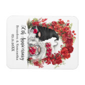 Magnet Flexible Arc floral rouge Gnome 50e anniversaire de Mariage (Horizontal)
