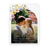 Magnet Flexible Arch fleur sauvage | Photo Boho Enregistrer la dat (Vertical)