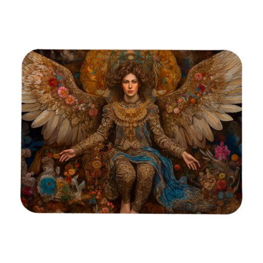 Magnet Flexible Archange Michael assis sur le trône (Horizontal)