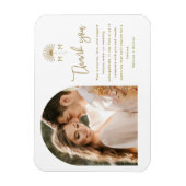 Magnet Flexible Arche en or Palm Arche Mariage photo Merci (Vertical)