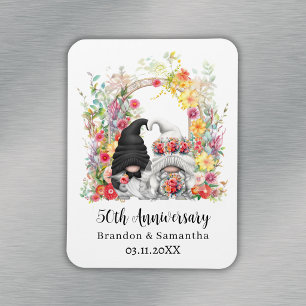 Magnet Flexible Arche florale gnome personnalisée 50e anniversaire