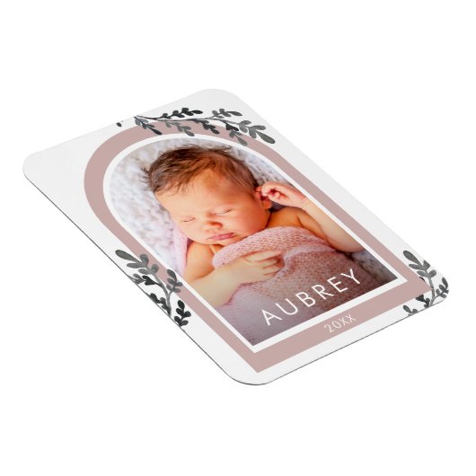Magnet Flexible Arche photo rose simple et joli script (Côté Droit)