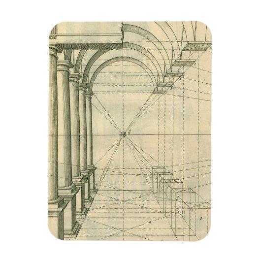 Magnet Flexible Architecture Ancienne, Arches Colonnes Perspective (Vertical)