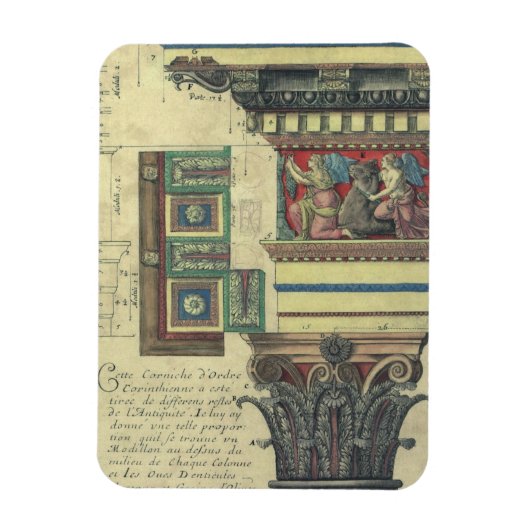 Magnet Flexible Architecture Ancienne, Colonne avec Moulure de Cor (Vertical)