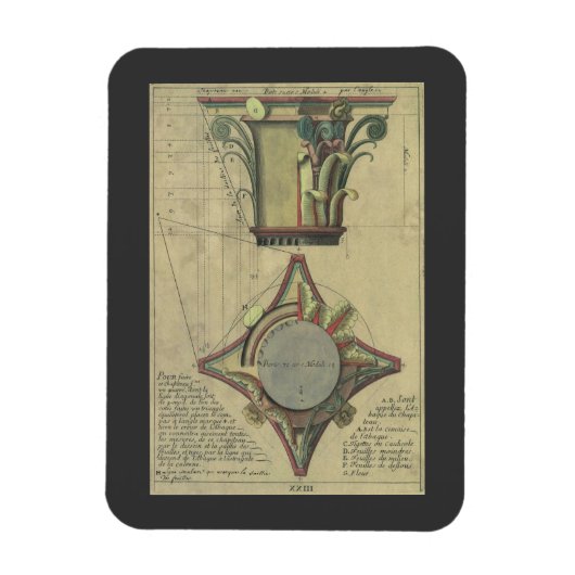 Magnet Flexible Architecture Ancienne, Couronne de Capitale Décora (Vertical)