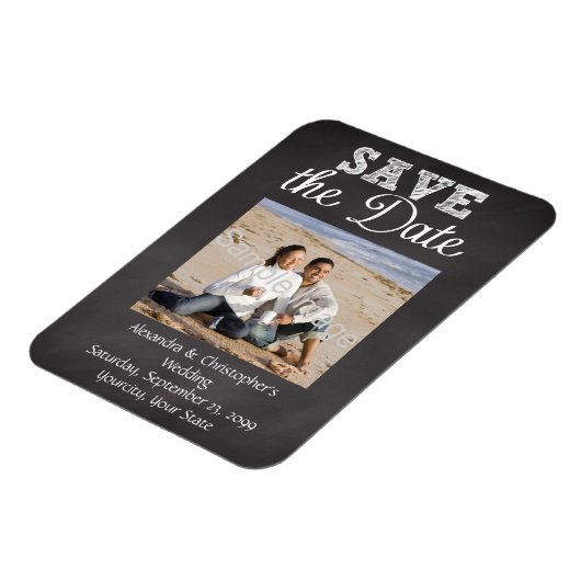 Magnet Flexible Ardoise Chalkboard Mariage Enregistrer la date (Côté Gauche)