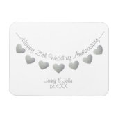 Magnet Flexible Argent 25e anniversaire mariage de l'échange de ca (Horizontal)