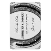 Magnet Flexible Argent à cheval sur mariage blanc Enregistrer la d (Vertical)