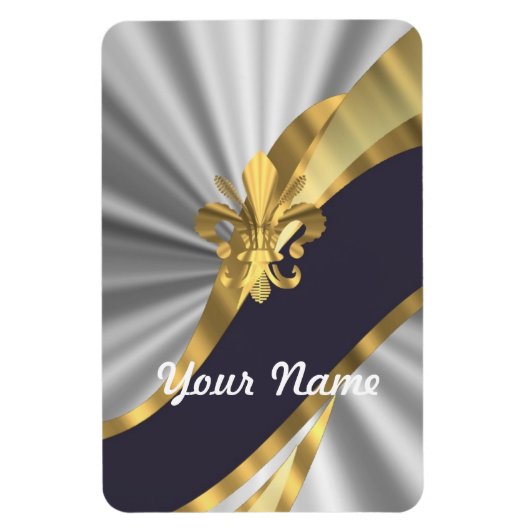 Magnet Flexible Argent et or Fleur dy Lys (Vertical)