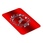 Magnet Flexible Argent Reindeer à Noël rouge (Côté Droit)