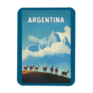 Magnet Flexible Argentine Illustration Voyage Art Vintage