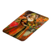 Magnet Flexible Aries Orange Woman : Collage d'art antique gothiqu (Côté Gauche)