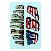 Magnet Flexible Arkansas Picture et USA Flag Text (Vertical)
