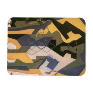 Magnet Flexible Arlequin à une table par Juan Gris, Cubisme Vintag