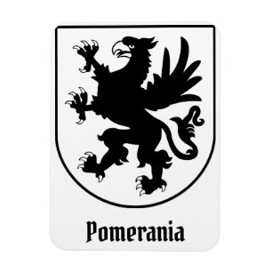 Magnet Flexible Armoiries du Pomeranian Noir et Blanc Héraldique