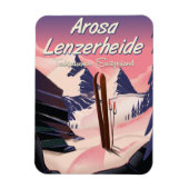 Magnet Flexible Arosa Lenzerheide, poster suisse de ski. (Vertical)