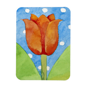 Magnet Flexible Arrière - plan blanc bleu 2013 de tache de tulipe
