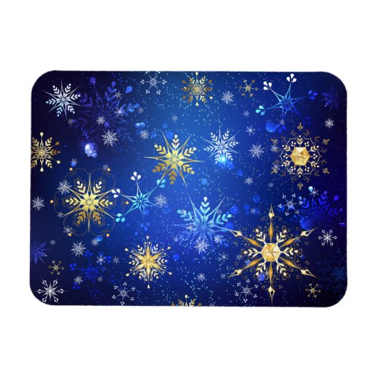 Magnet Flexible Arrière - plan Bleu XMAS avec des flocons de neige (Horizontal)