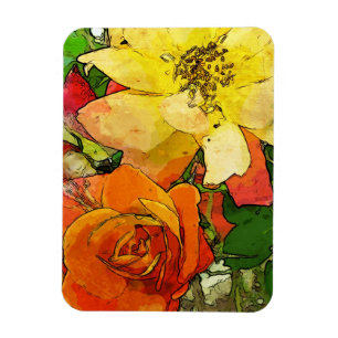 Magnet Flexible arrière - plan coloré vintage floral 2 d'art