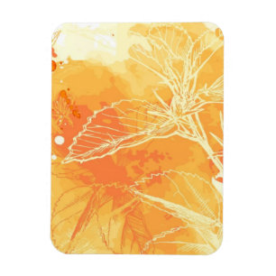 Magnet Flexible Arrière - plan d'aquarelle de vecteur et fleurs